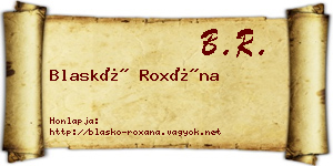 Blaskó Roxána névjegykártya